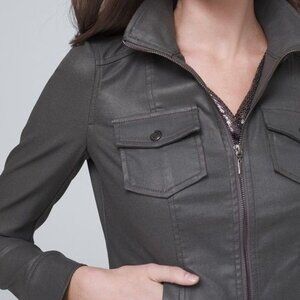 White House Black Market Coated Cropped Jacket - 8P